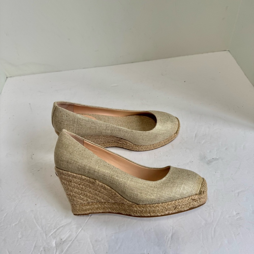 NWOT J. Crew Seville espadrille wedges in metallic canvas. Size 5.5 - Picture 9 of 16